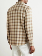 TOM FORD - Checked Cotton-Blend Western Shirt - Neutrals