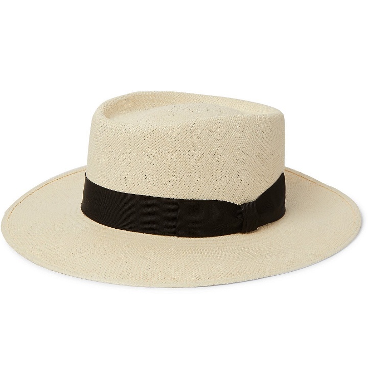 Photo: Lock & Co Hatters - Savannah Grosgrain-Trimmed Straw Panama Hat - Brown
