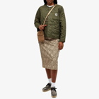 Gramicci Women's Nylon Tussah Apron Midi Dress in Tribal Olive