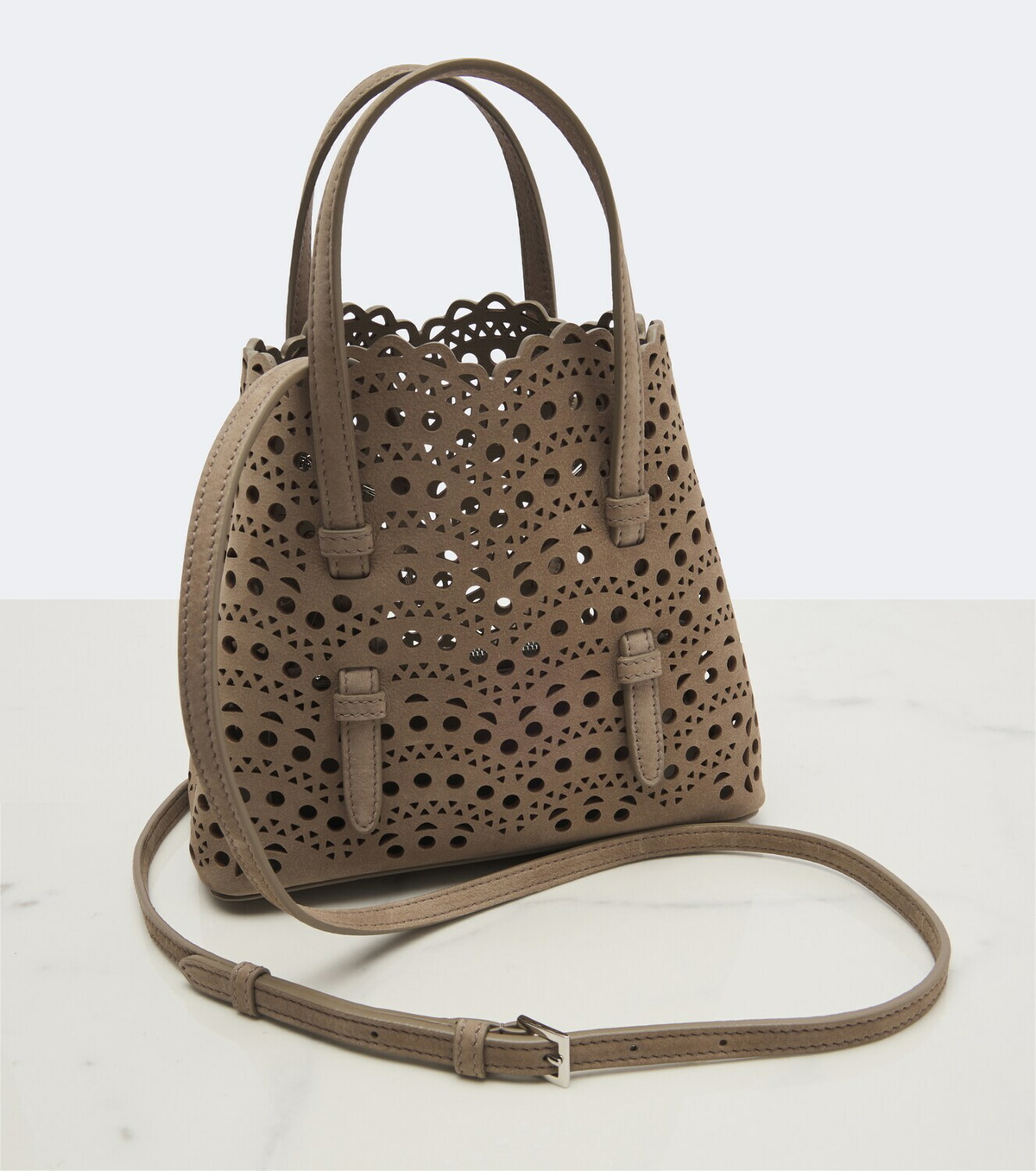 Alaïa Mina 20 Vienne suede top-handle bag