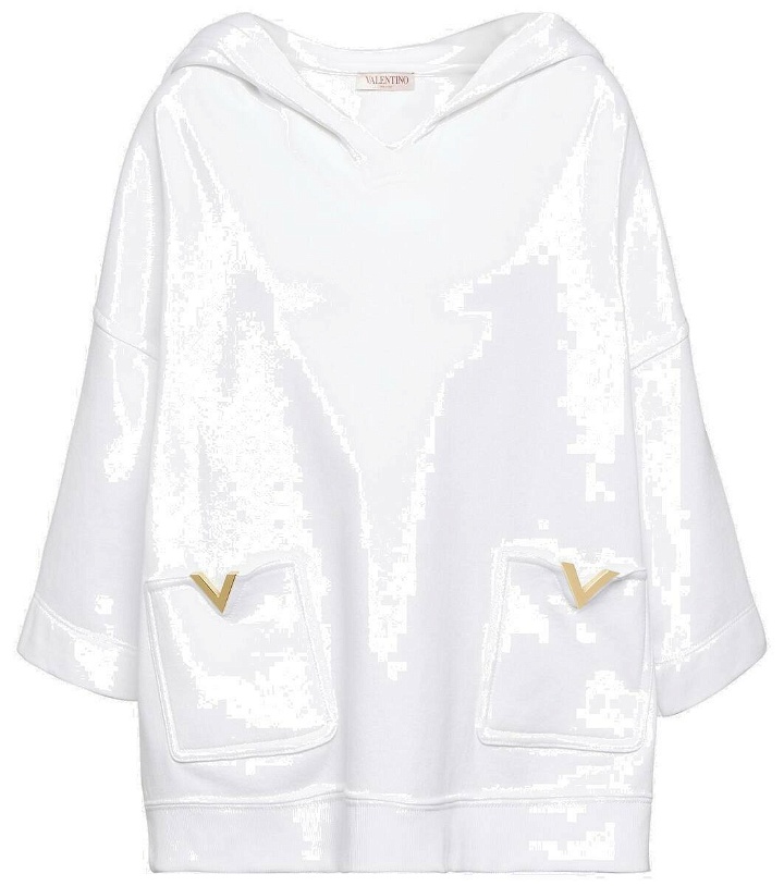 Photo: Valentino VGold cotton-blend jersey hoodie
