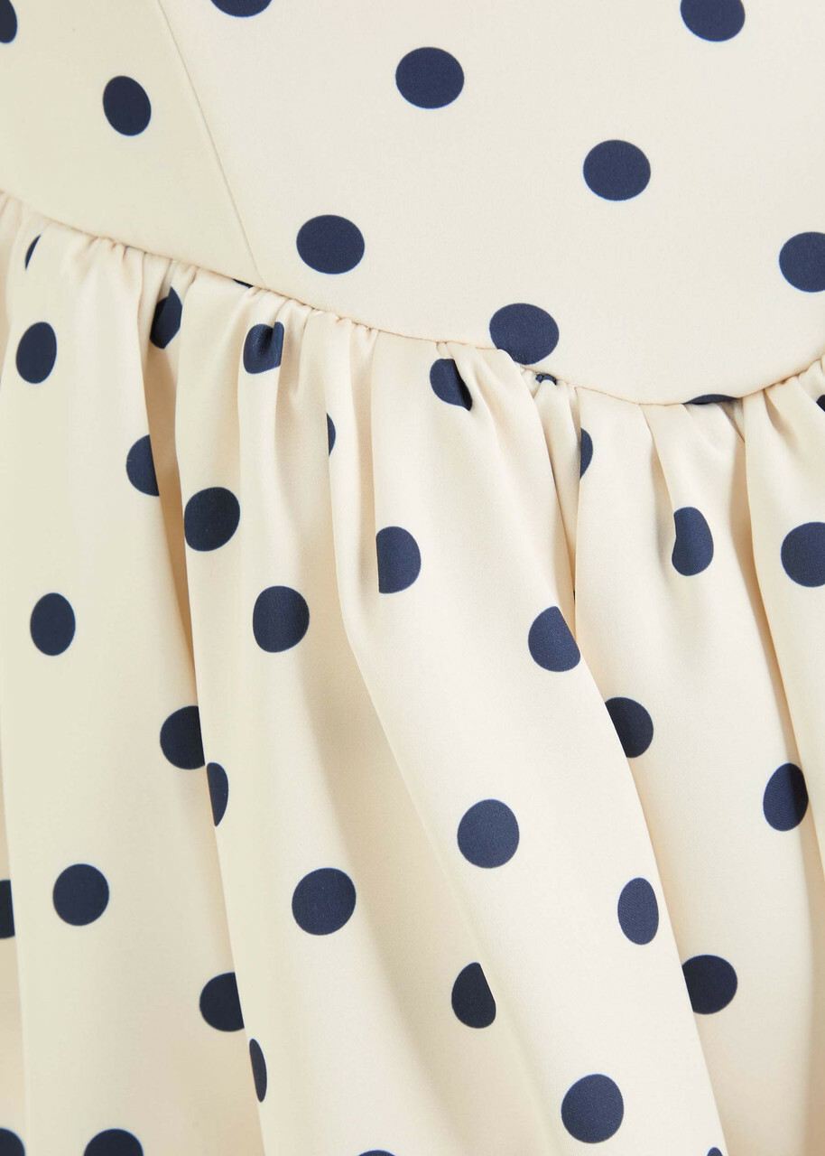 Self-portrait Polka dot Satin Mini Dress Cream