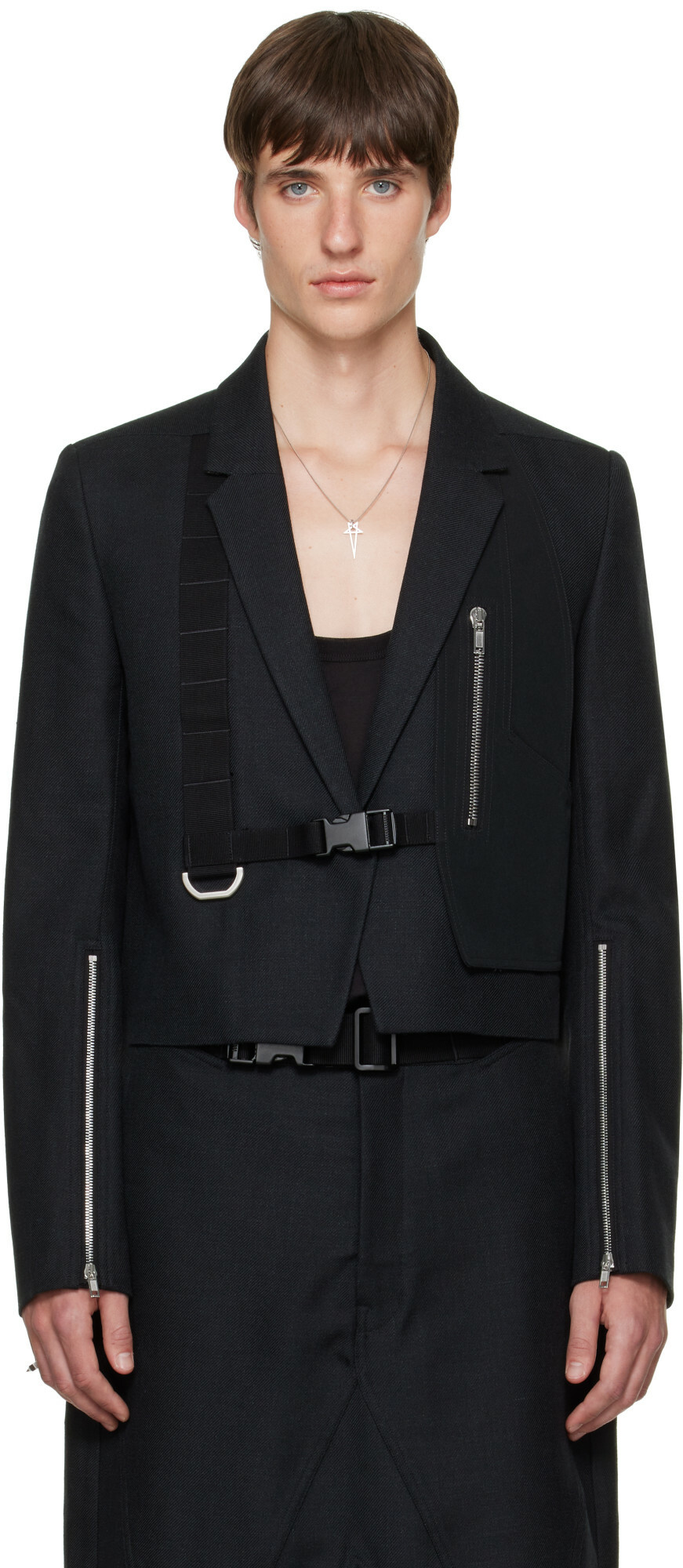 Rick Owens Black Drella Trench Coat Rick Owens