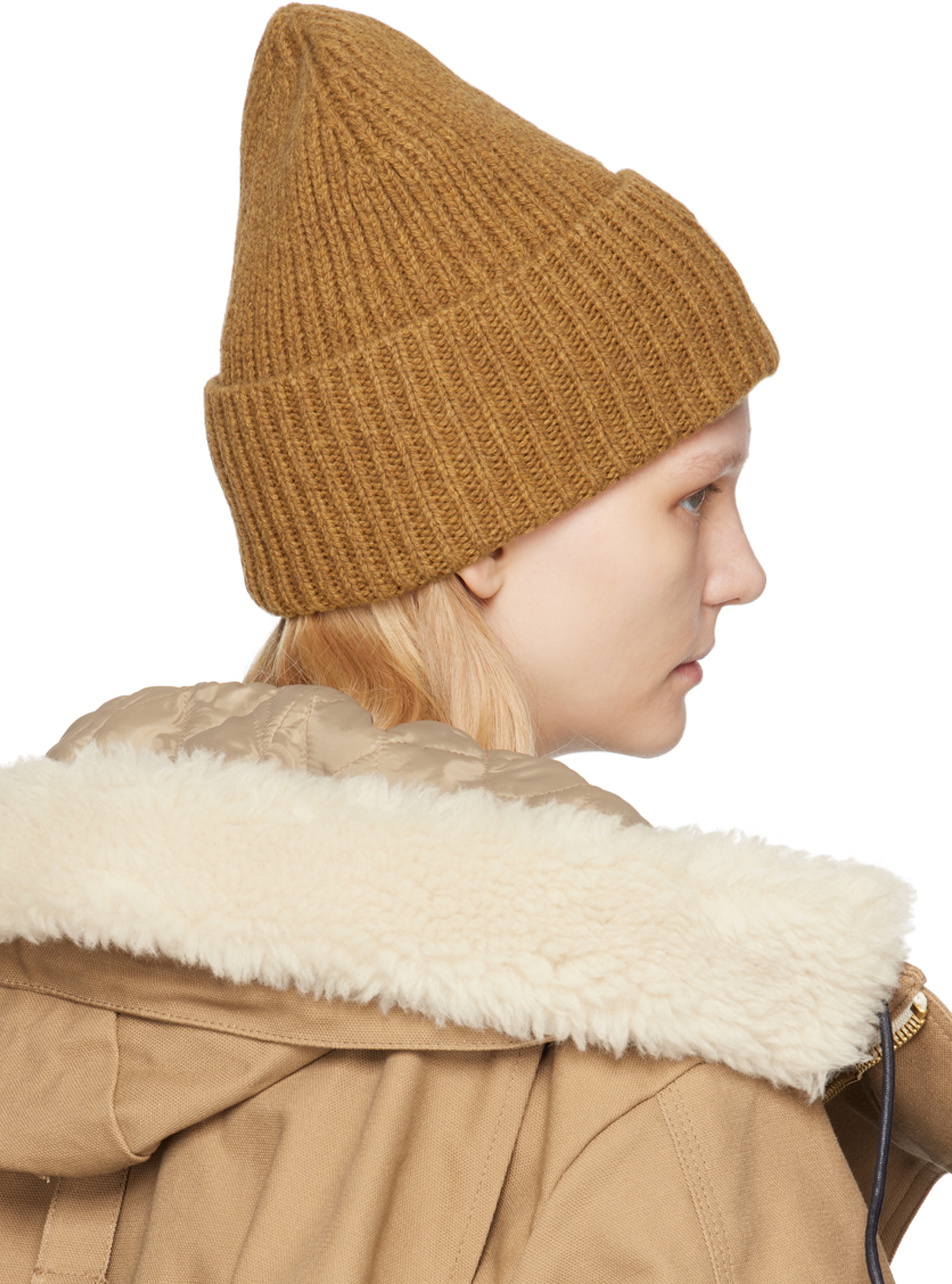 想像を超えての sacai Beanieブラウンニット帽 Beanie × × sacai 【超