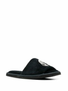 Desmond & Dempsey Black Sansindo Tiger Embroidered Slippers