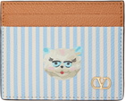 Valentino Garavani Blue & Off-White VLogo 'Le Chat De La Maison' Card Holder