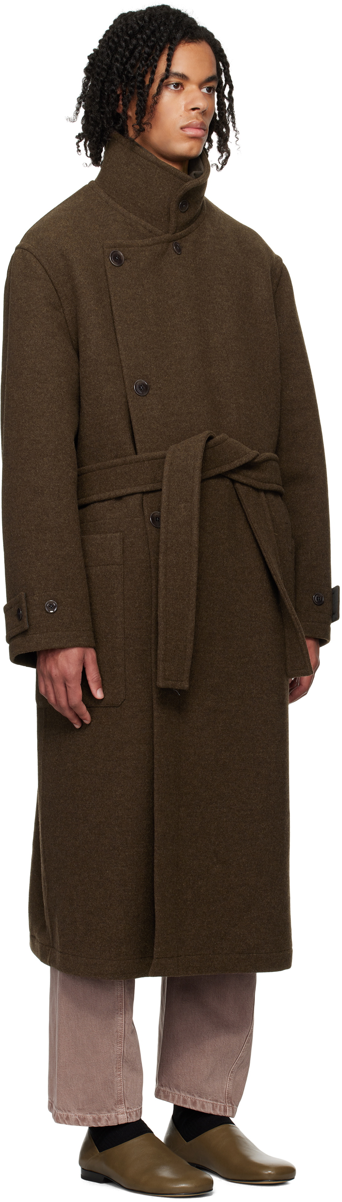 LEMAIRE Brown Wrap Coat Lemaire