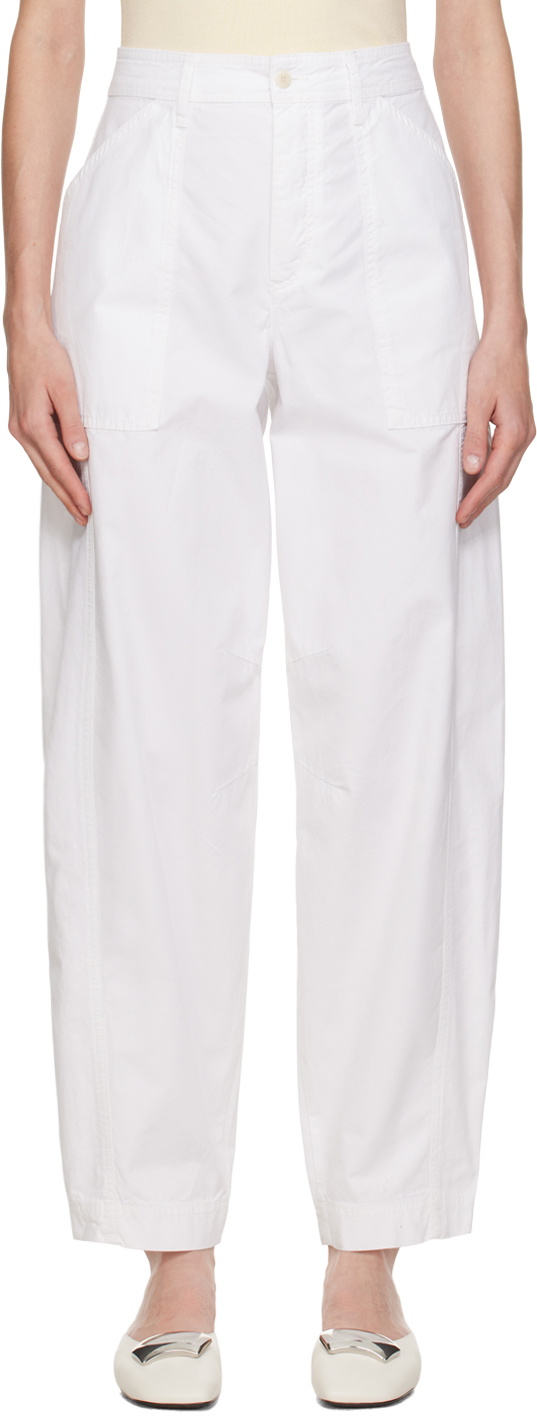 Matteau White Relaxed-Fit Trousers