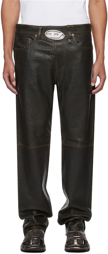 Photo: Diesel Brown P-Kooman Leather Pants