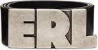 ERL Black 'ERL' Skinny Leather Belt