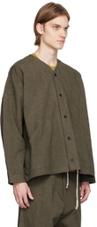 Jan-Jan Van Essche Khaki O-Project V-Neck Shirt