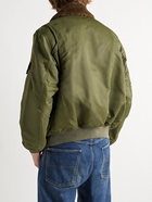 RRL - Filton Faux Fur-Trimmed Shell Bomber Jacket - Green