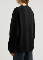 Helmut Lang Distressed Cotton-blend Jumper Black