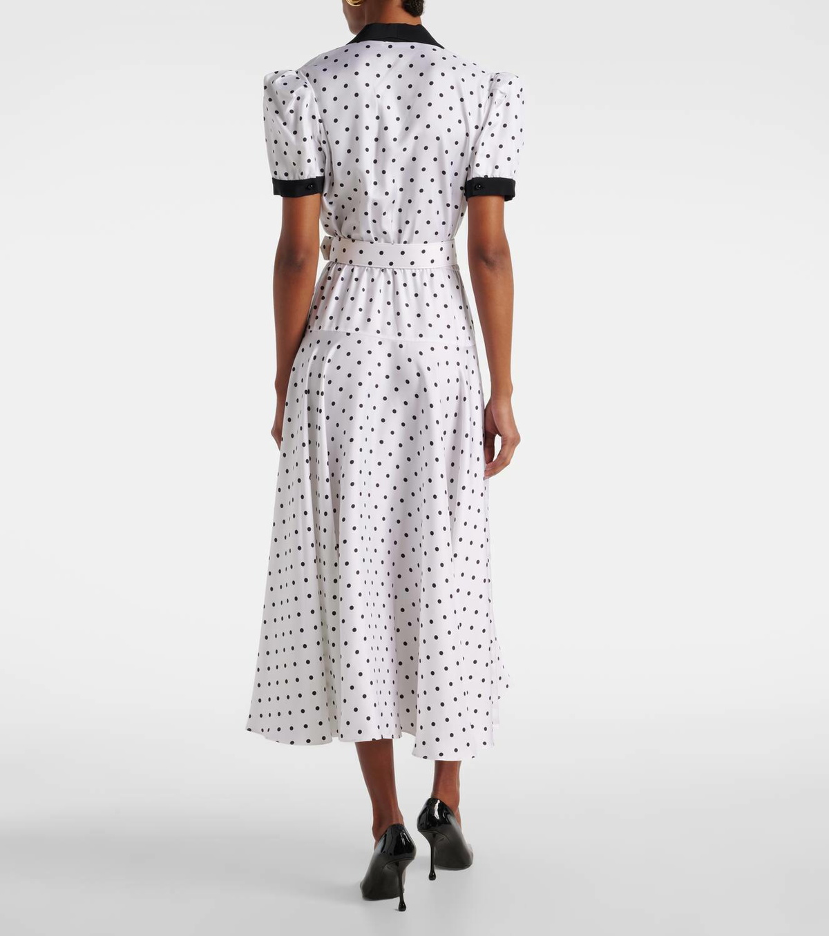 Rodarte Polka Dot silk twill midi dress