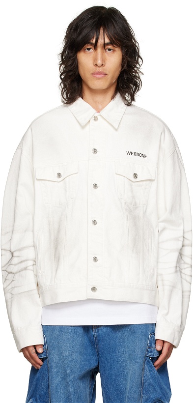 Photo: We11done White Dirty Wash Trucker Denim Jacket
