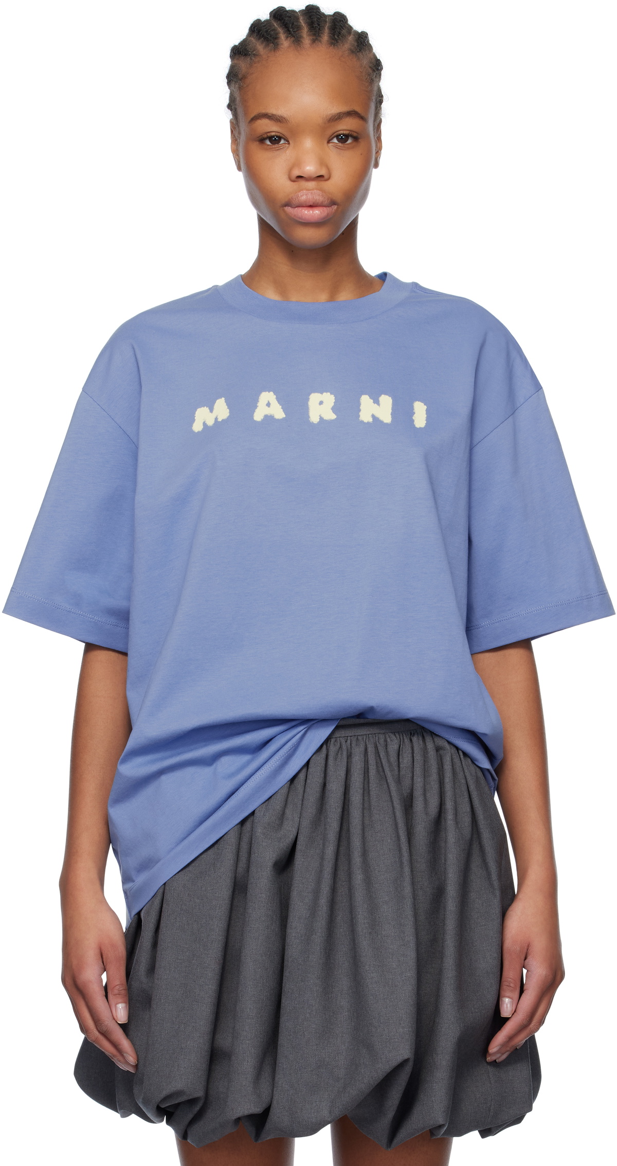 【関税込み】Marni ブラック Placed Scribble Logo Tシャツ Marni Scribble Logo Jersey T-shirt | Black | FARFETCH