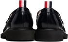 Thom Browne Navy Spazzolato Leather Tassle Loafers