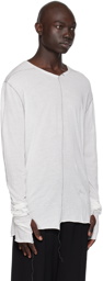 NICOLAS ANDREAS TARALIS White Loose Thread Long Sleeve T-Shirt