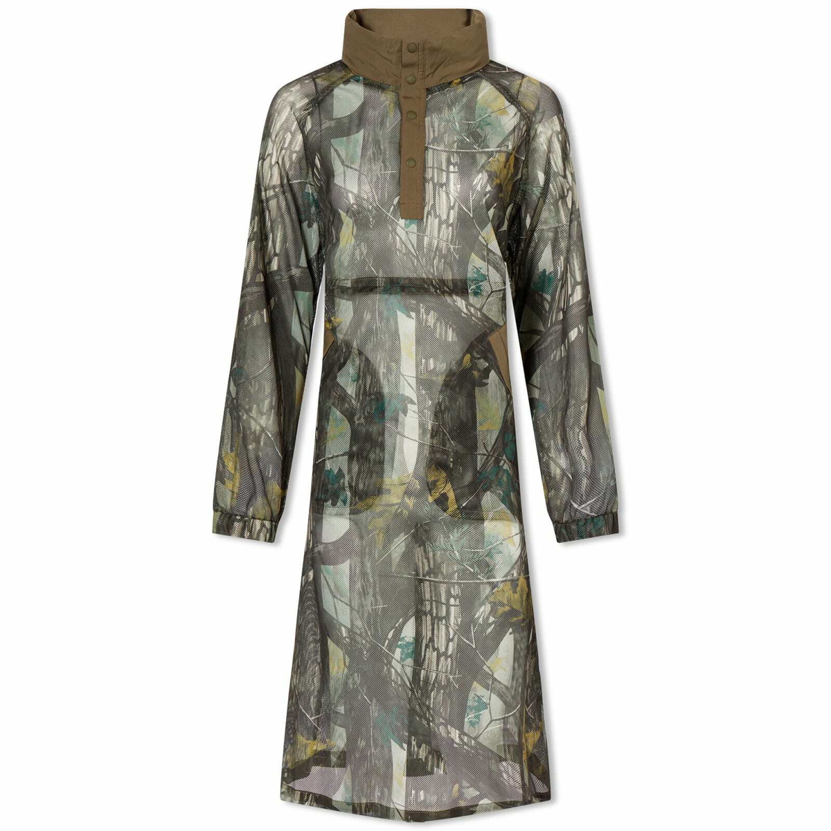 Snow Peak Women's Printed Insect Mesh Pullover Coat in Khaki