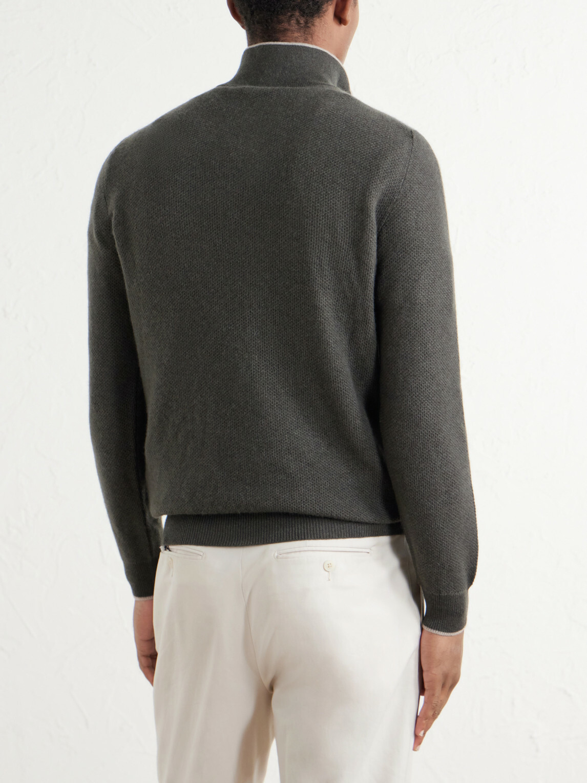 FEDELI - Ape Half-Zipped Cashmere Sweater - Green