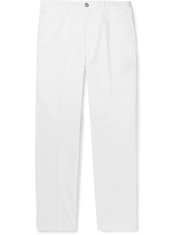 Photo: Altea - Dumbo Slim-Fit Cotton-Blend Gabardine Drawstring Trousers - White