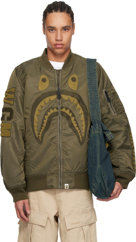Photo: BAPE Khaki Shark MA-1 Bomber Jacket