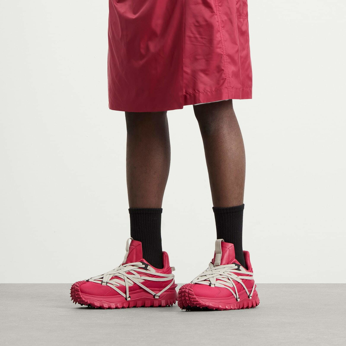 Rick Owens x Moncler Trailgrip Megalace Sneaker in Carnelian