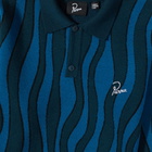 By Parra Men's Aqua Weed Waves Knitted Polo Shirt in Multi