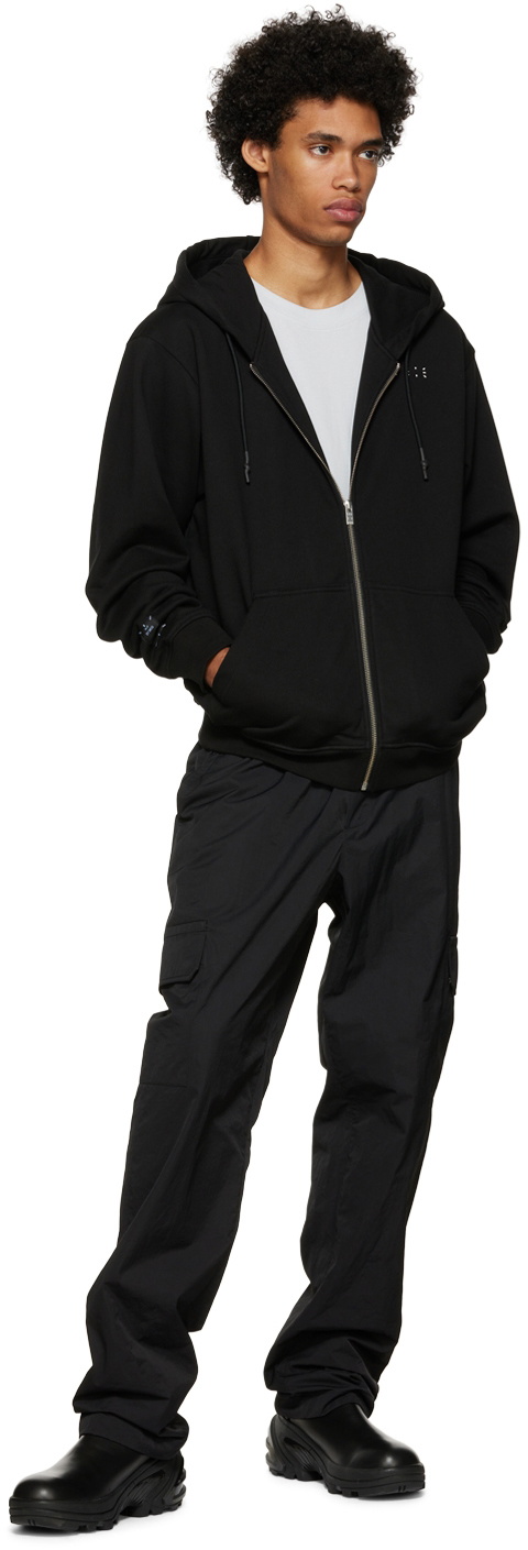MCQ Black Cotton Zip Hoodie