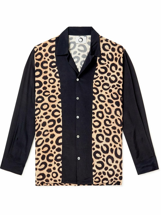 Photo: Endless Joy - Limited-Edition Panelled Leopard-Print Voile Shirt - Black