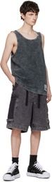 Maison MIHARA YASUHIRO Black Bleached Thermal Tank Top
