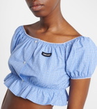 Miu Miu Checked cotton poplin crop top