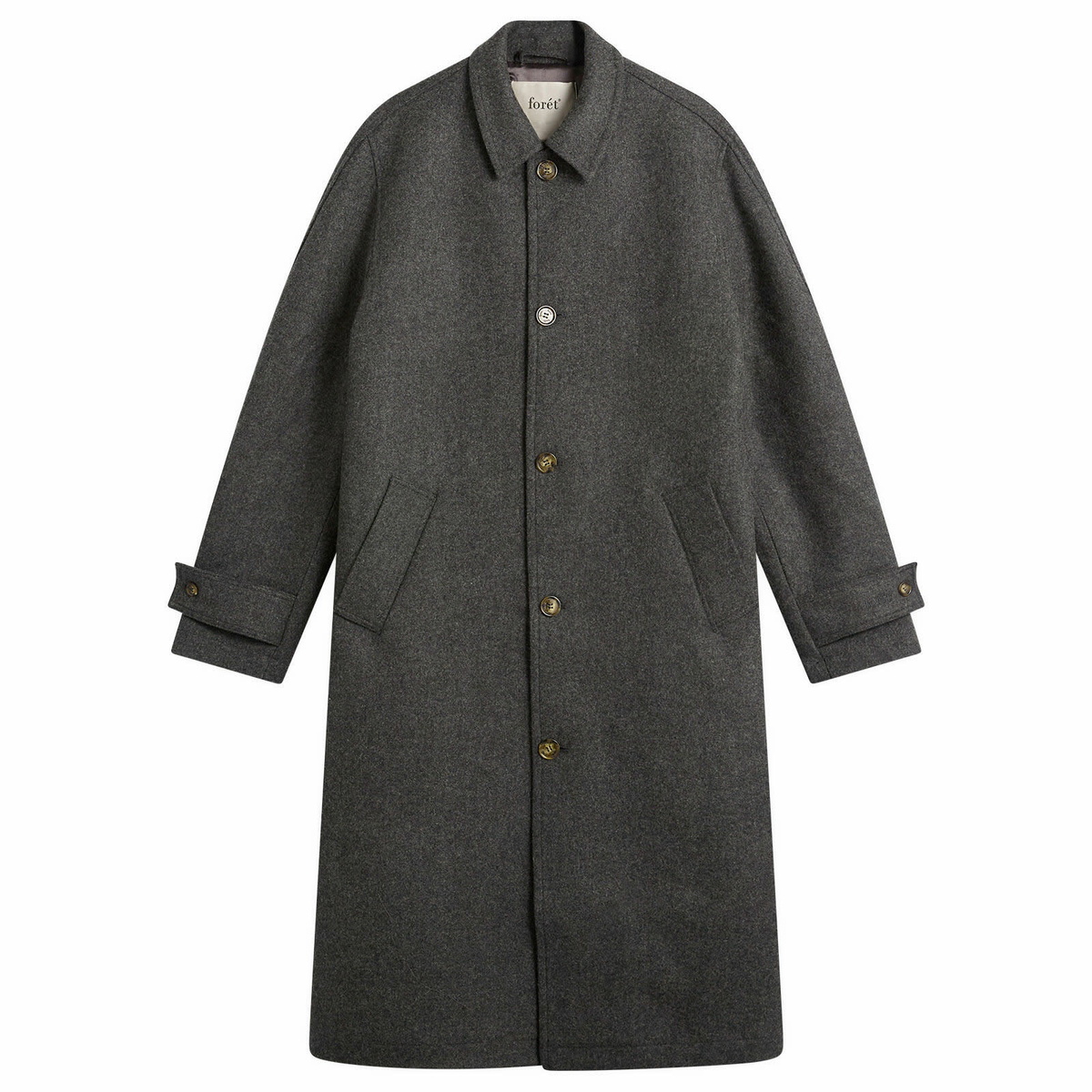Foret Men's Pine Wool Coat in Dark Grey Melange