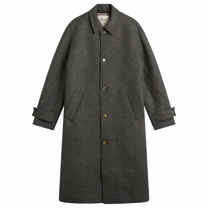 Photo: Foret Men's Pine Wool Coat in Dark Grey Melange
