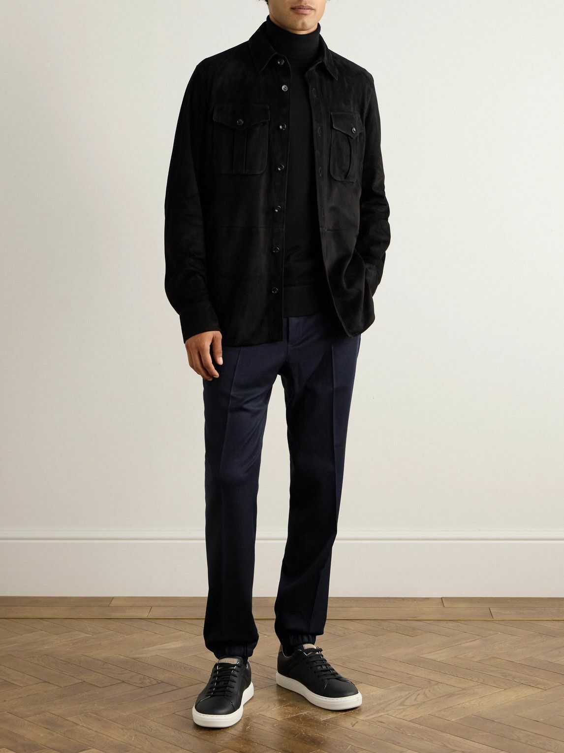 Zegna - Tapered Wool Trousers - Blue
