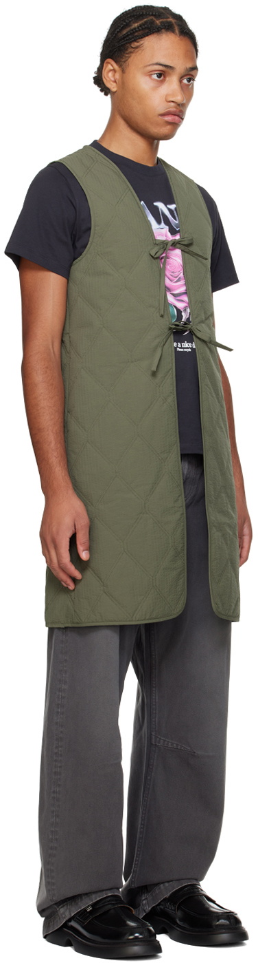 GANNI Green Oversized Shell Coat & Vest Set