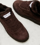 Jimmy Choo Diamond Maxi shearling-trimmed suede sneakers