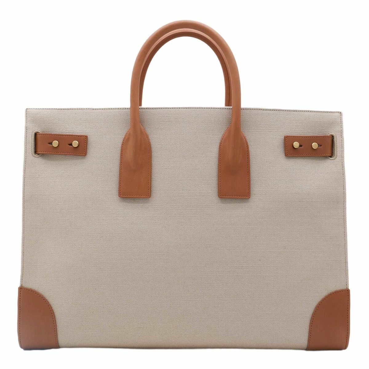Saint Laurent Two-tone Canvas And Leather Large Sac De Jour Handbag