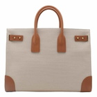 Saint Laurent Two-tone Canvas And Leather Large Sac De Jour Handbag