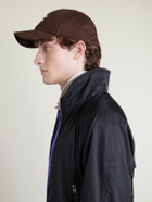 TOM FORD - Leather-Trimmed Logo-Embroidered Cotton-Twill Baseball Cap - Brown