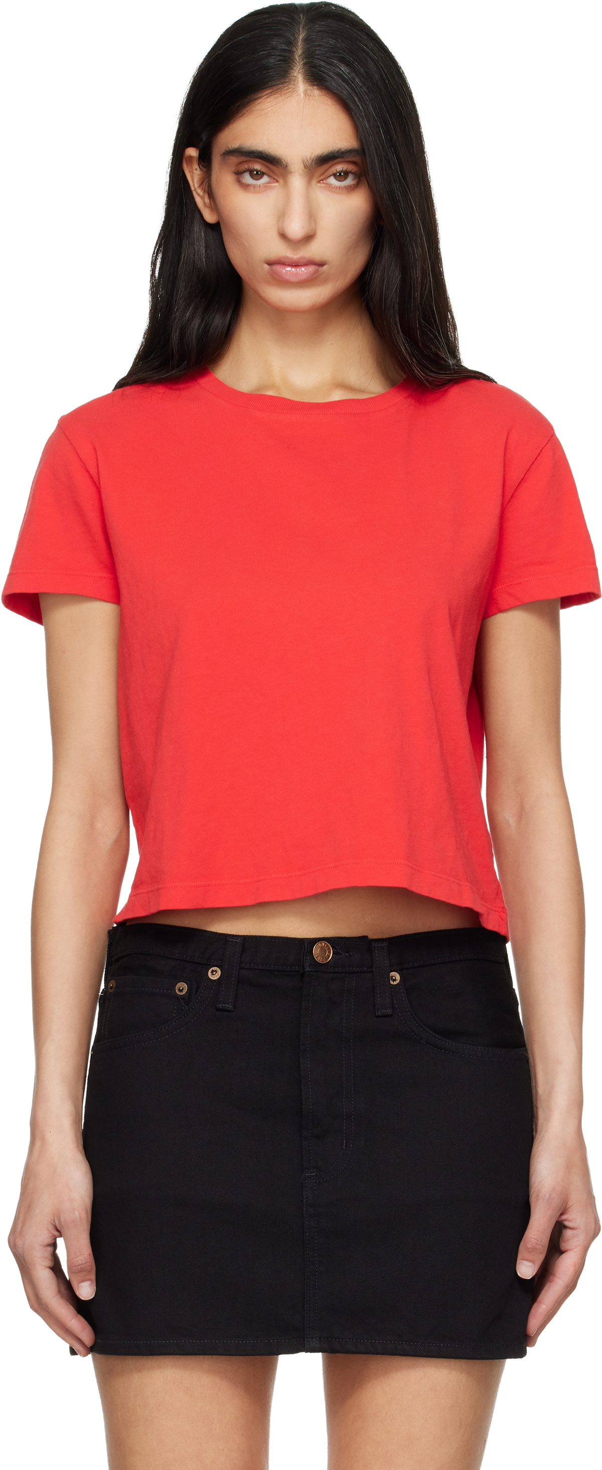 AGOLDE Red Adine Shrunken T-shirt