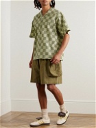 Story Mfg. - Greetings Camp-Collar Logo-Embroidered Checked Organic Cotton Shirt - Green
