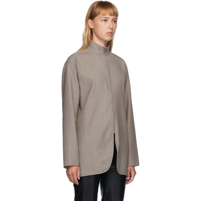 The Row Grey Wool Zana Shirt The Row