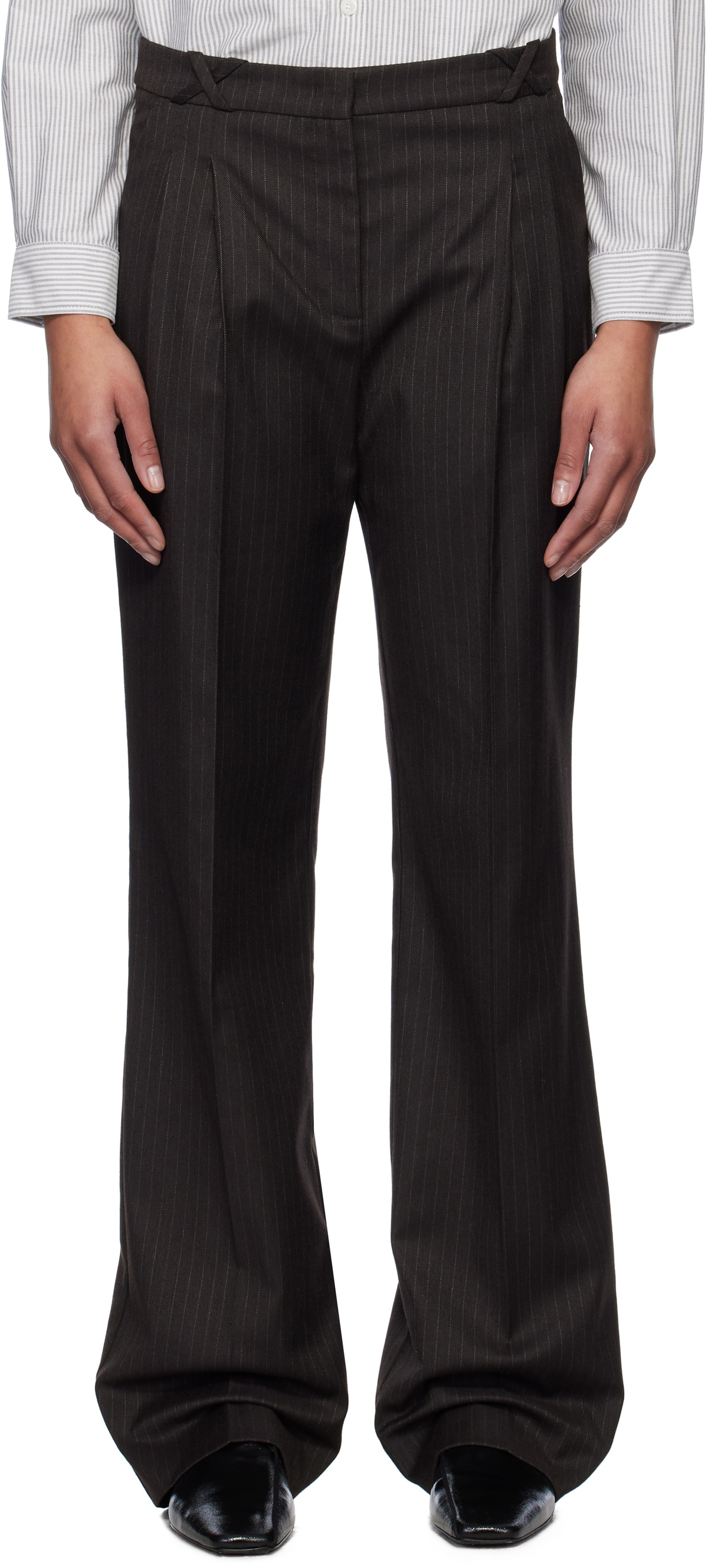The Garment Brown Denver Pleat Trousers