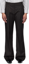 The Garment Brown Denver Pleat Trousers