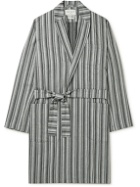 Oliver Spencer Loungewear - Striped Cotton Robe - Gray