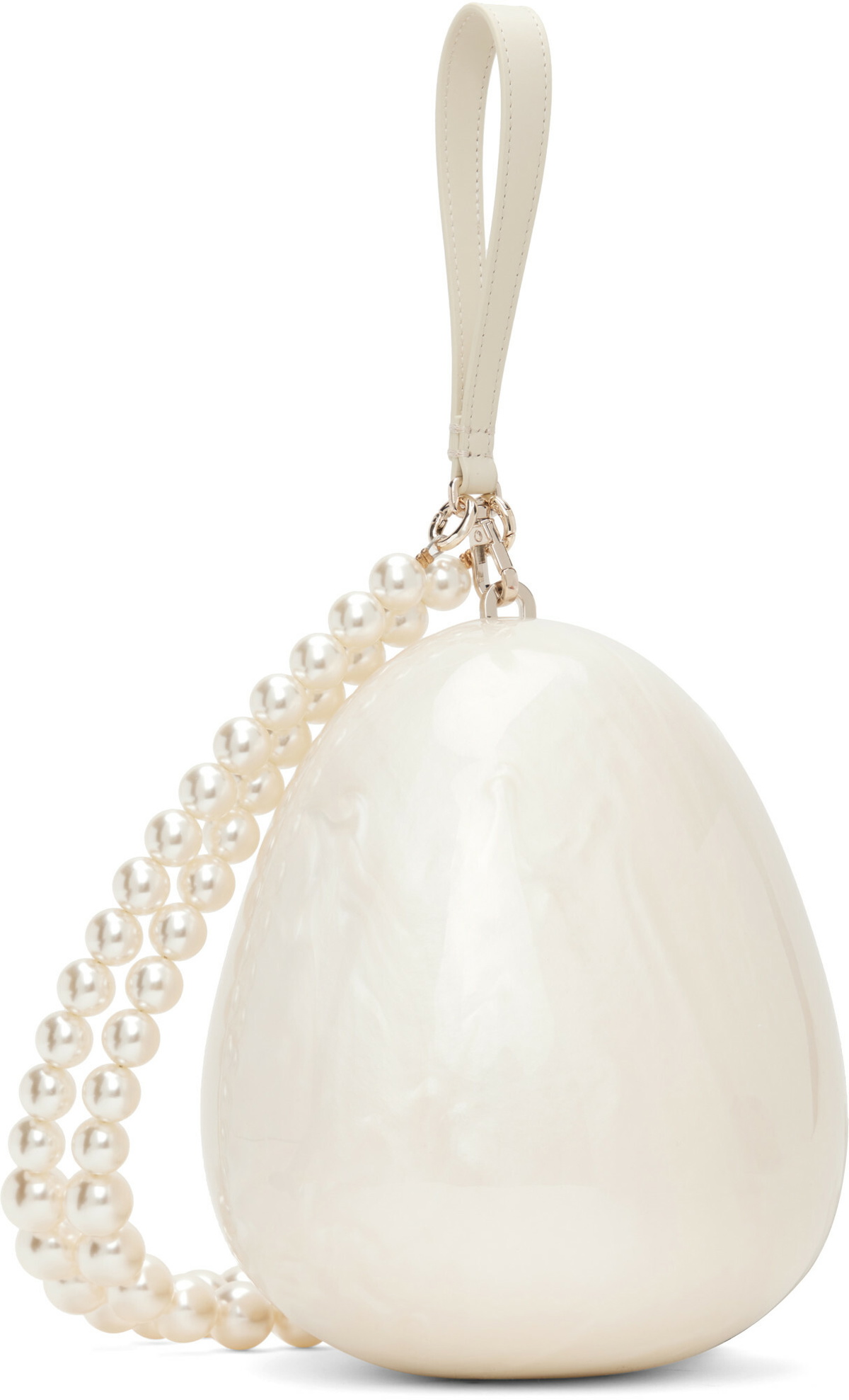 Simone Rocha Off-White Large Pearl Egg Bag