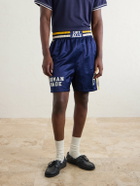 Human Made - Straight-Leg Logo-Embroidered Cotton-Blend Shorts - Blue