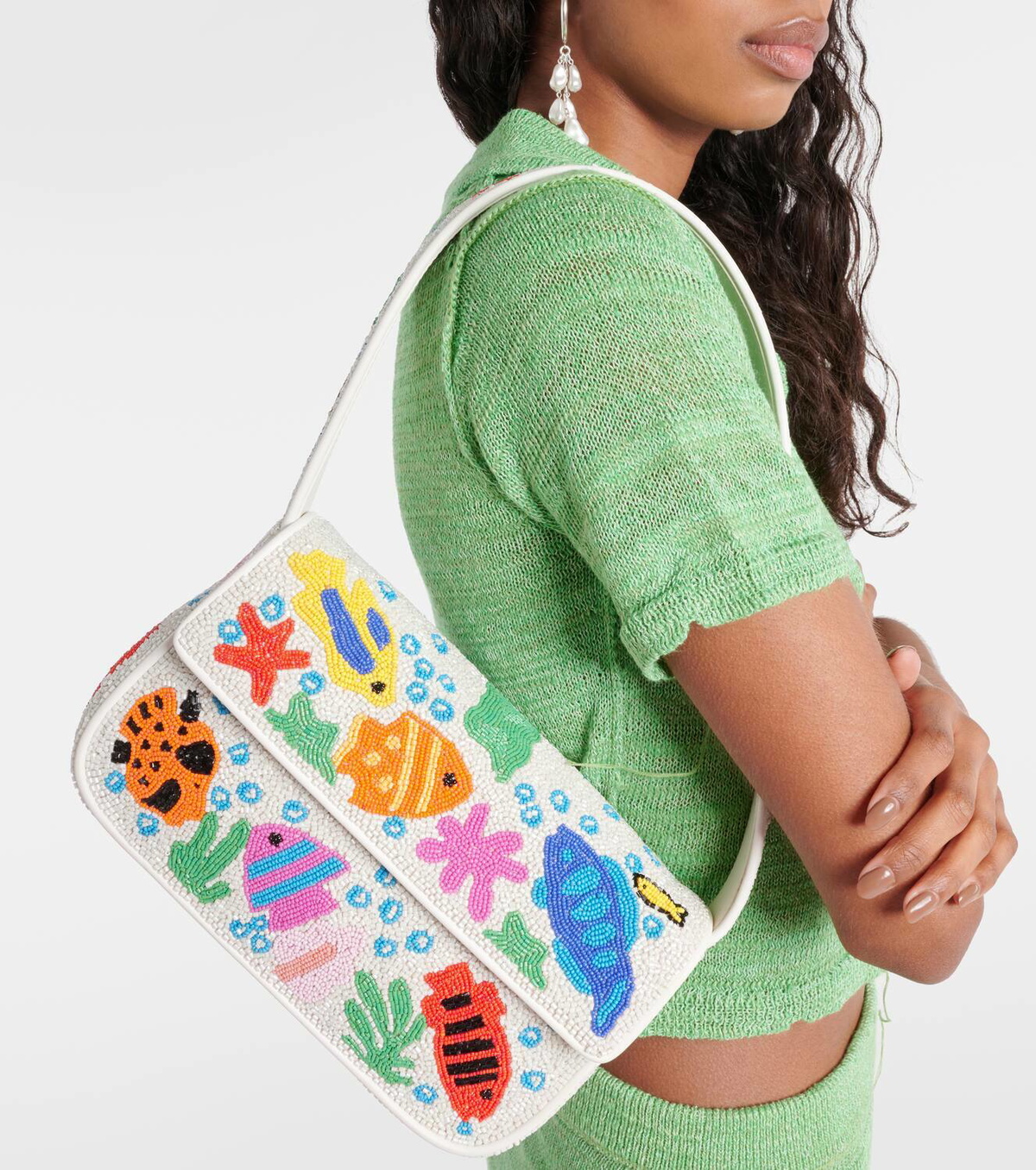 Staud Tommy Small beaded shoulder bag