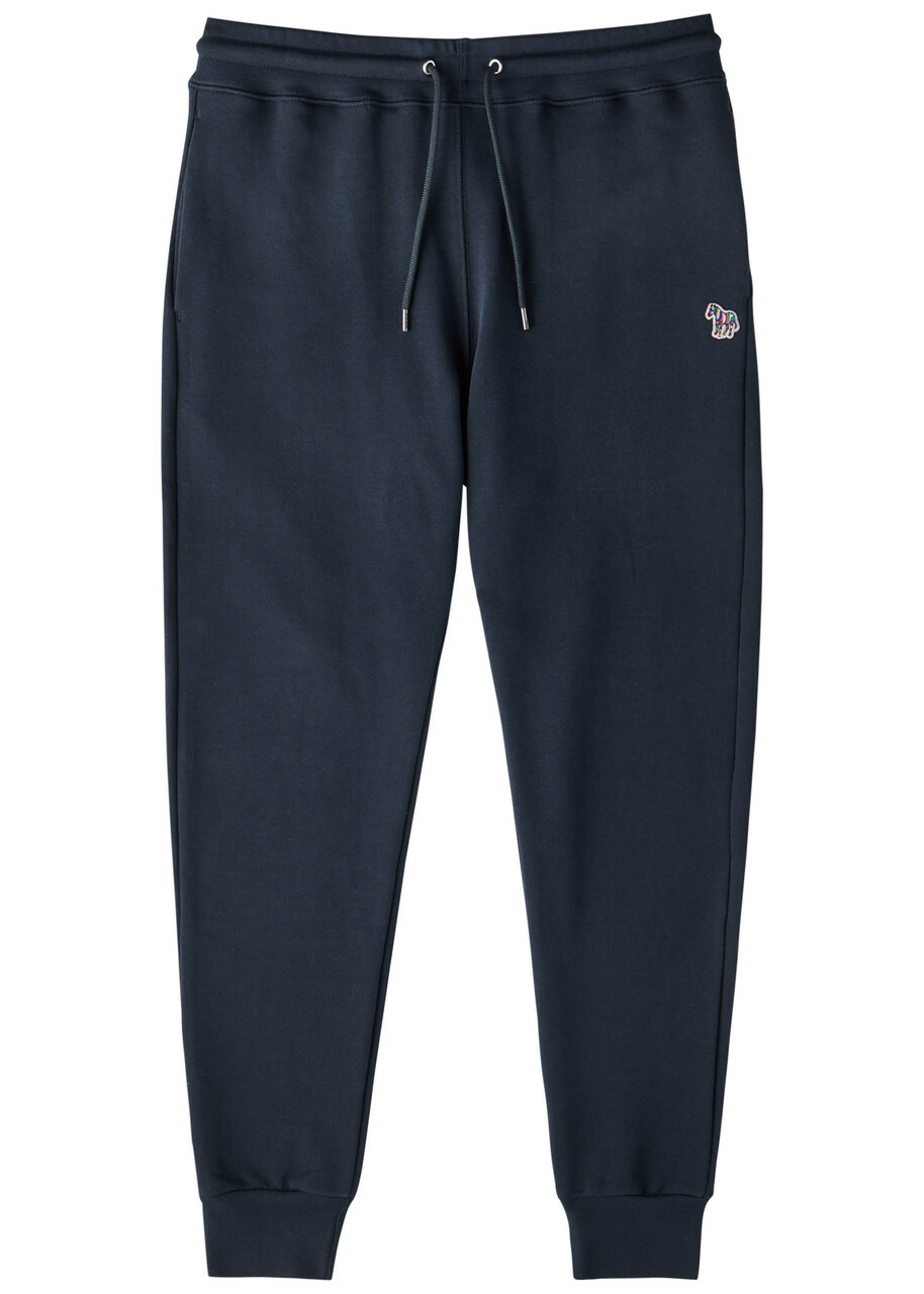 PS Paul Smith Zebra-appliquéd Cotton Sweatpants Navy